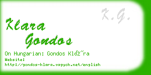 klara gondos business card